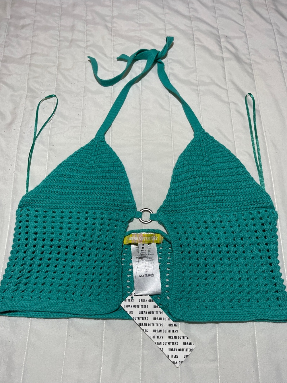 Urban Outfitters Teal Crochet Halter Top
